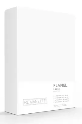 Drap de flanelle Romanette blanc 180x290