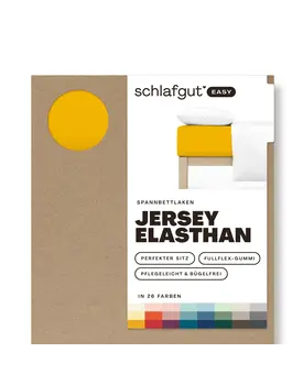 Schlafgut EASY Jersey Elasthan Hoeslaken XL - 180x200 - 200x220 196 Yellow Deep