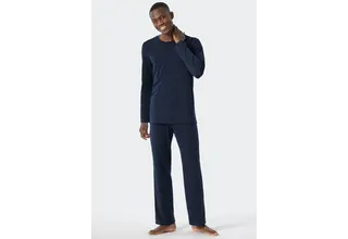 Schiesser Pyjama long bleu foncé 178116 52/L