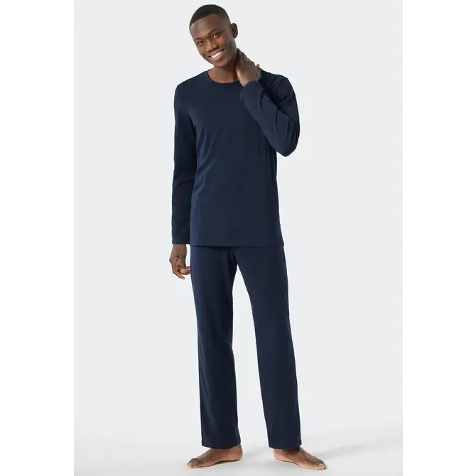 Schiesser Pyjama long bleu foncé 178116 52/L