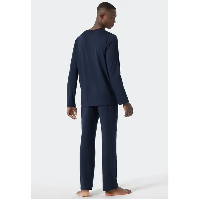 Schiesser Pyjama long bleu foncé 178116 52/L