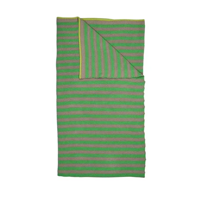 Pip Studio Bonsoir Plaid rayé vert 130x170 cm