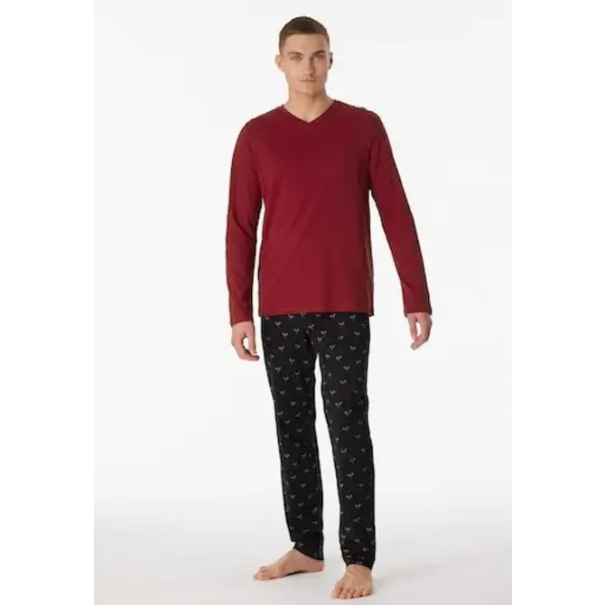 Schiesser Pyjama Long bordeaux 180444 52/L