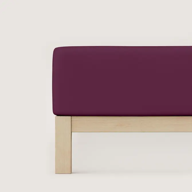 Schlafgut Pure Jersey Boxspring Drap-housse M - 120x200 - 130x220 542 Purple Deep
