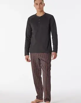 Schiesser Pyjama Long anthracite 180274 56/XXL