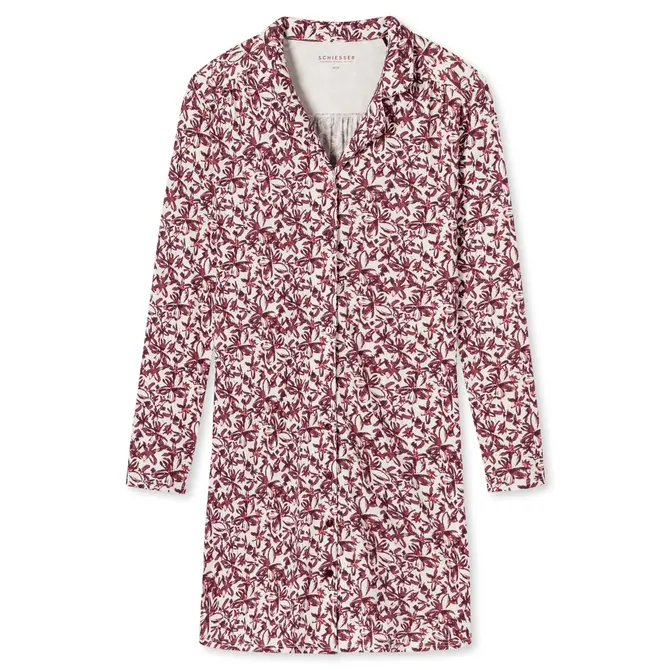 Schiesser Nightshirt manches longues prune 176995 42/XL