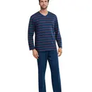 Schiesser Schiesser Pyjama 159622 heren blauw/rood