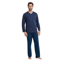 Schiesser Pyjama 159622 hommes bleu/rouge