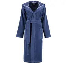 Cawö Dames Badjas met Capuchon 825 Blau  32/34