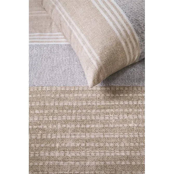 Ariande at Home - Housse de couette Stitches Grey 240 x 200/220 cm