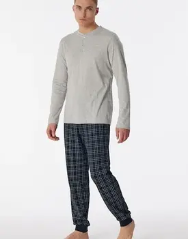 Schiesser Pyjama Long grey melange 180269 52/L