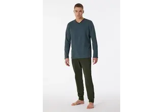 Schiesser Pyjama Long petrol 180258 54/XL