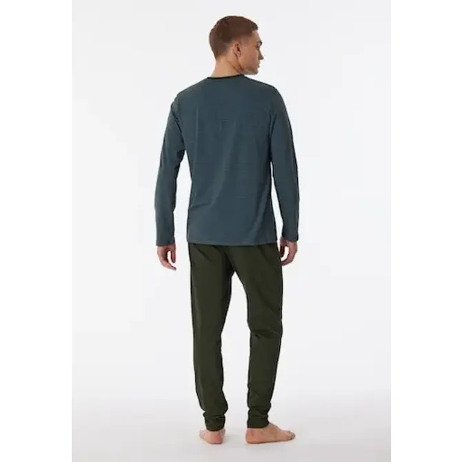 Schiesser Pyjama Long petrol 180258 54/XL