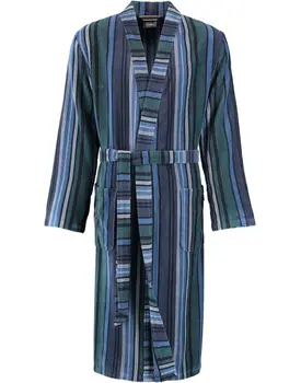 Cawö Heren Kimono Badjas extra licht 2509 - Aqua  50