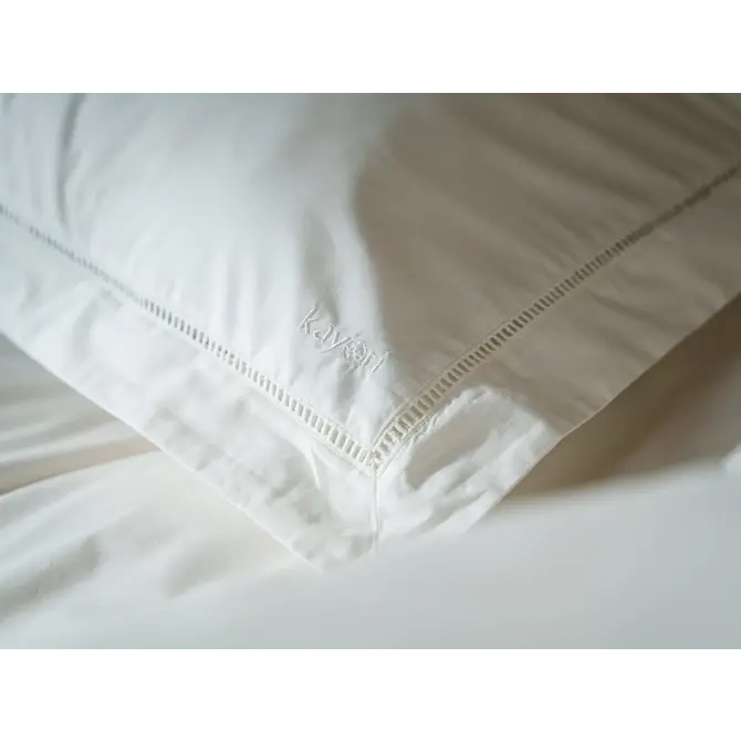 Kayori Setana Housse de couette Coton Percale 200x200/220 Blanc
