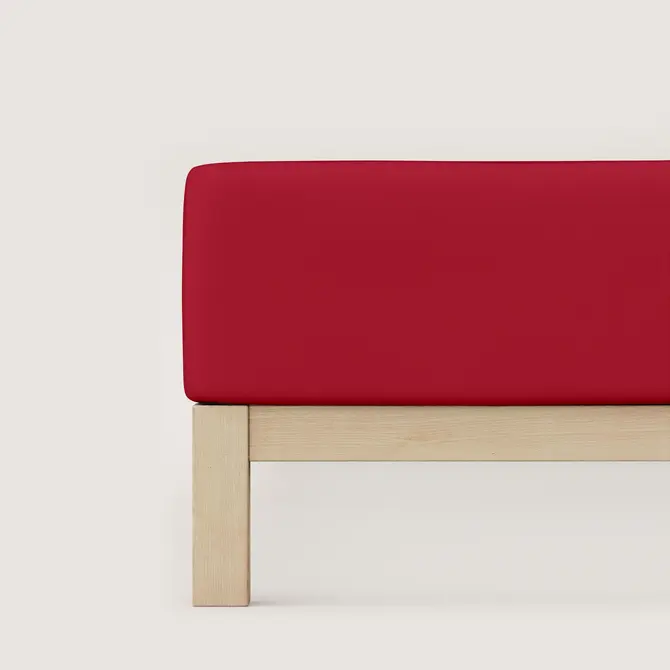 Schlafgut Pure Jersey Boxspring Hoeslaken M - 120x200 - 130x220 285 Red Deep