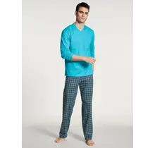 Pyjama homme Calida 40667 long bouton bleu