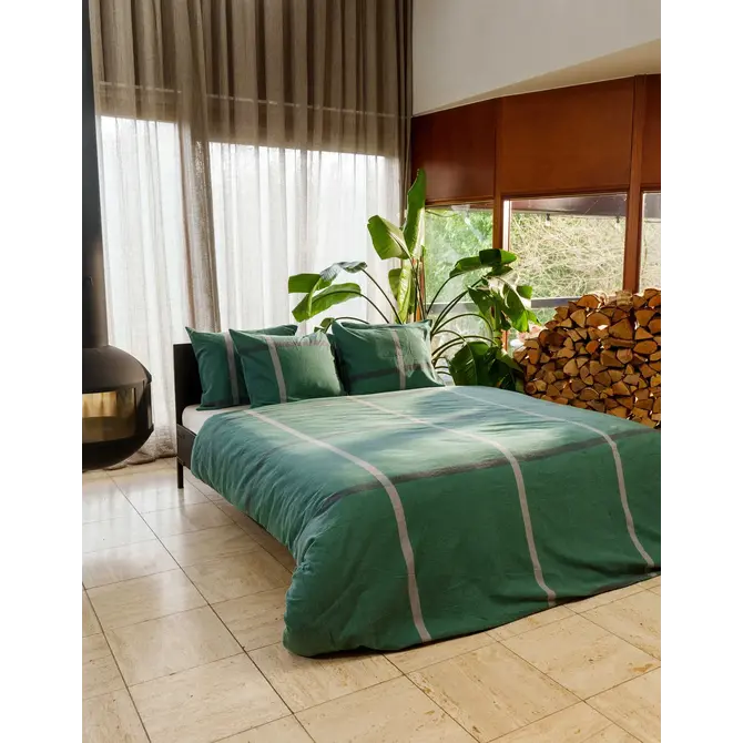 Kayori Kagura Dekbedovertrek Flanel  140x200/220 Donkergroen