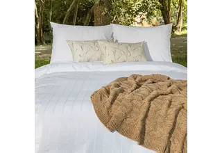 Housse de Couette Dommelin Ajour Stripes Percale 200TC Blanc 140x200/220 cm