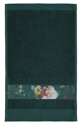 Essenza Fleur gastendoek Dark Green 30x50