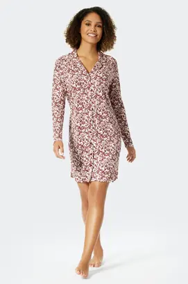 Schiesser Nachthemd lange mouw plum 176995 38/M