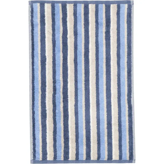 Cawo Breeze Streifen Serviette de bain 30x50 sky