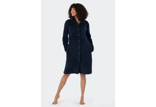 Schiesser Dames Badjas 178417 dark blue M 40/42