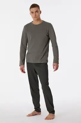 Schiesser Pyjama Long taupe colored 180249 48/S