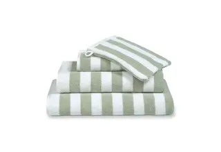 Vandyck Verona Stripes Washandje 16x22 smoke green