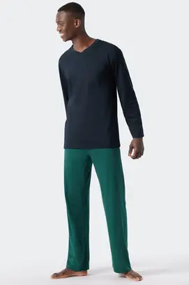 Schiesser Pyjama long bleu roi 178096 56/XXL