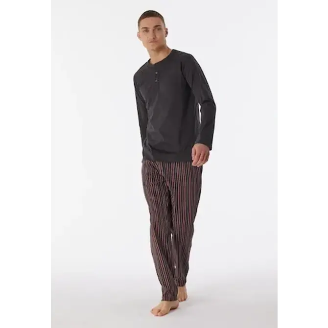 Schiesser Pyjama Long anthracite 180274 52/L