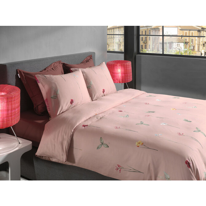Heckett & Lane Flores Housse de Couette 200x200/220 Rose