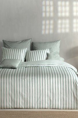 Zo! Home Banda di Lino Housse de Couette 140x200/220 Vert Mousse