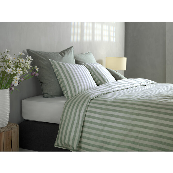 Zo! Home Banda di Lino Dekbedovertrek 140x200/220 Moss Green