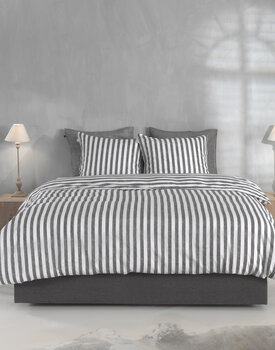 Zo! Home Banda di Lino Dekbedovertrek 200x200/220 Dark Grey