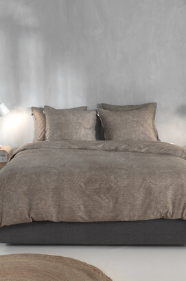 Zo! Home Housse de Couette Paisley en Lin 200x200/220 Palm Taupe