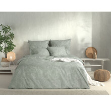 Zo ! Housse de couette Home Paisley en lin 140x200/220 Vert mousse