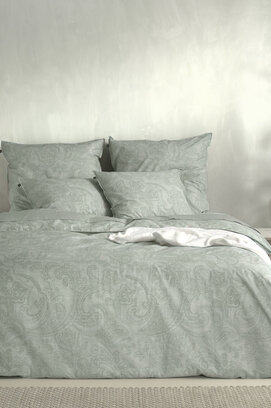 Zo! Home Housse de Couette Paisley en Lin 140x200/220 Vert Mousse