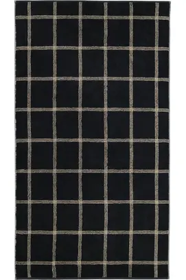 Cawö Two-Tone Karo Handdoek schwarz 50/100