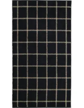 Cawö Two-Tone Karo Handdoek schwarz 50/100