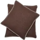 David Fussenegger David Fussenegger SYLT housse de coussin décorative solide 50x50 cm mocca