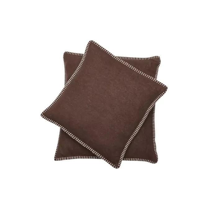 David Fussenegger SYLT housse de coussin décorative solide 50x50 cm mocca