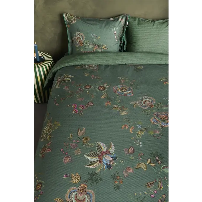 Pip Studio Cece Fiore Dekbedovertrek  Groen 260x200/220 cm