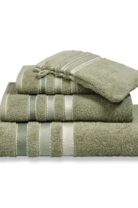 Vandyck Prestige Lines Smoke Green Guest towel 40x60