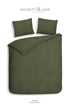 Heckett & Lane Franela Housse de couette 240x200/220 Hunter Green