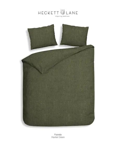 Heckett & Lane Franela Dekbedovertrek 240x200/220 Hunter Green