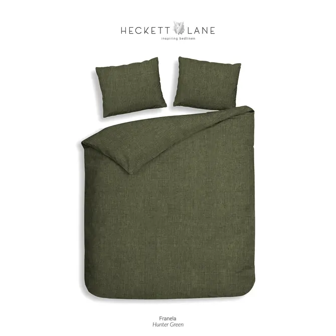 Heckett & Lane Franela Dekbedovertrek 240x200/220 Hunter Green