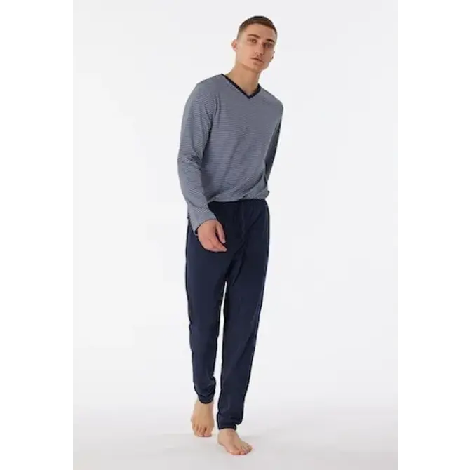 Schiesser Pyjama long bleu nuit 180258 50/M