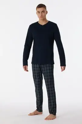 Schiesser Pyjama Long nightblue 180271 54/XL
