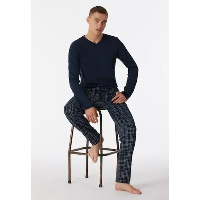 Schiesser Pyjama long bleu nuit 180271 54/XL